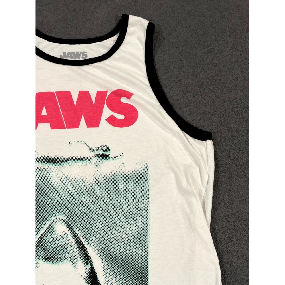 Jaws Tank Top Mens Large White Shark 1975 Swimmer Horror Adventure Film Graphic - Picture 4 of 14